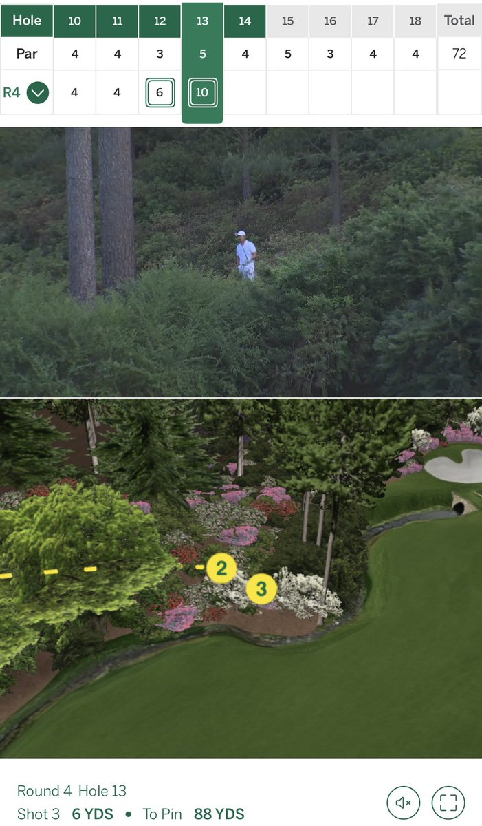 TurfBergers's tweet photo. Absolute cinema from Haotong Li on 13 #TheMasters https://t.co/iW49EHKsfp
