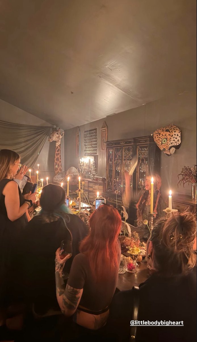 Marina Diamandis shares photos of her at Melanie Martinez’s HADES album release party. 🕯️