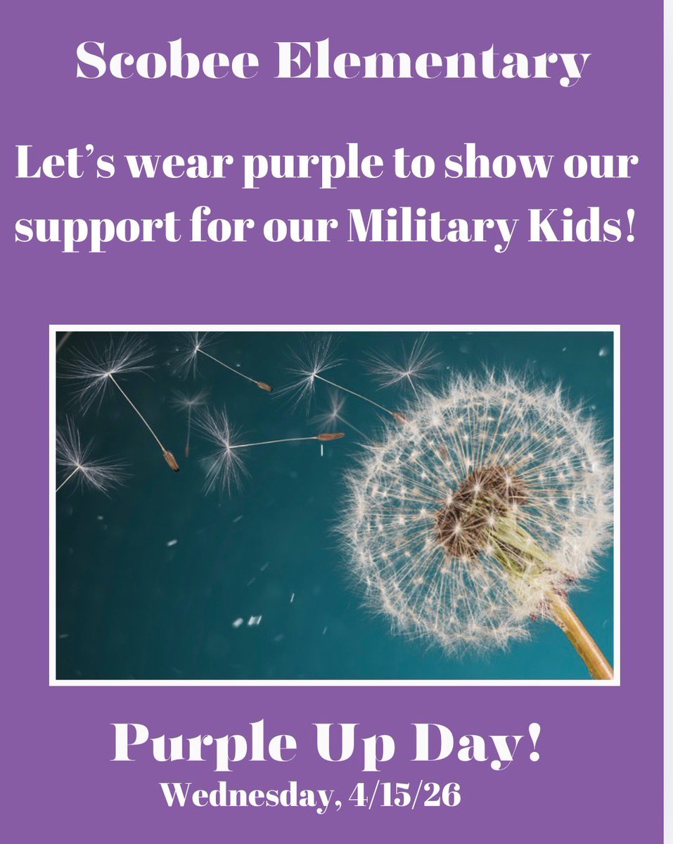 NISDScobee's tweet photo. Don’t forget to show your ❤️ and support for our military kids this week! Wednesday is Purple Up Day! Wear purple to show your support for all the military children in our community! 🌟💜🇺🇸 @northside @Linda_Salinas1 @NISDCounseling https://t.co/dUfX6QzFZW