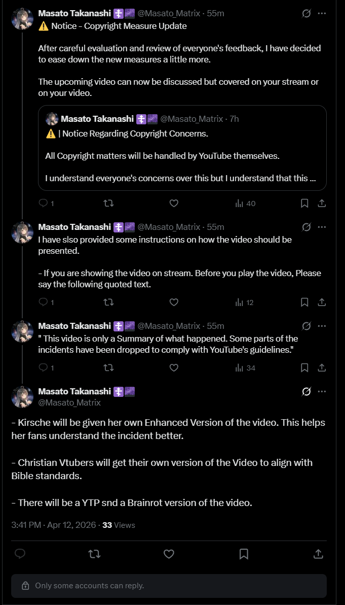 pmosley99's tweet photo. @Masato_Matrix You should really look up what you can and can't do. You can't dictate how people use it, so long as they fall into the stricture of 'Fair Use'. Which is on purpose a broad term to promote free speech.

Also hiding behind stopping replies? That's the cowards way. https://t.co/be9g3veems