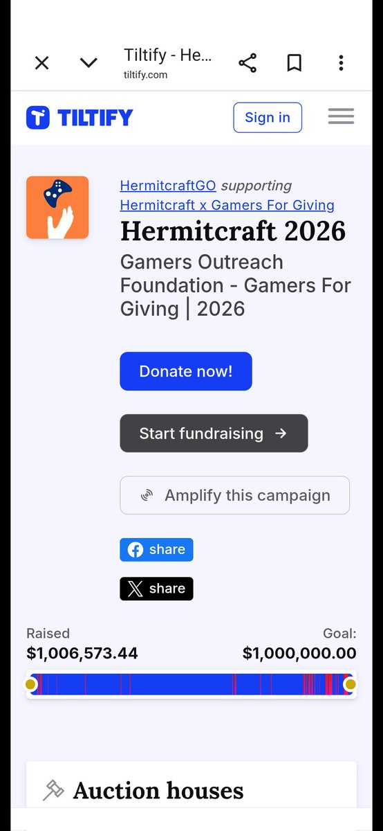 Trin_Lyn's tweet photo. The Hermits and friends have raised over a million dollars for Gamers Outreach! #GFG2026 https://t.co/xjydRddOeI