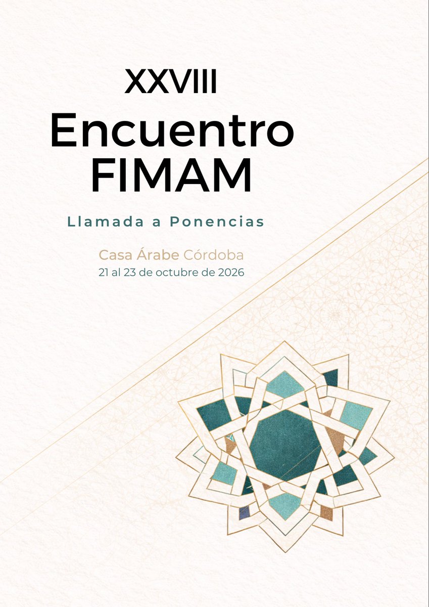 foroFIMAM's tweet photo. 📢 ¡La convocatoria de ponencias
para el XXVIII FIMAM está abierta!

El congreso se celebrará en 📍Córdoba del 21 al 23 de octubre de 2026 🗓️

¿Te gustaría participar? 👉🏼 envía tu propuesta a través del siguiente enlace: https://t.co/OEjSeFFwe5 https://t.co/Wdz8so7bhQ