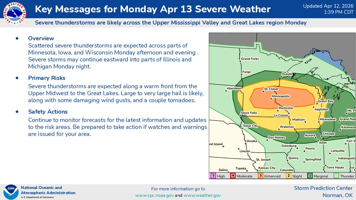 TPurington's tweet photo. All modes of severe weather are in play tomorrow. Time to get ready to chase tomorrow. Stay informed if in this area! https://t.co/VtawUB1bgw