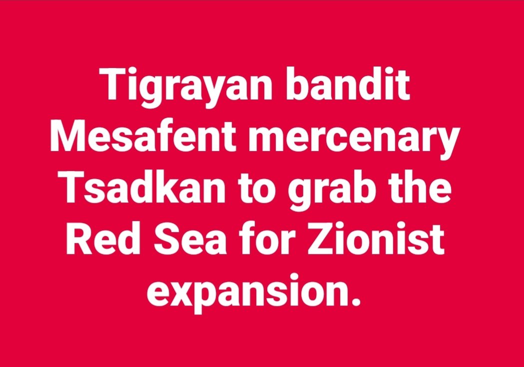 LemlemTigest's tweet image. #Tigrayan #bandit #Mesafint #mercenary #Tsadkan to #grab the #Red #Sea for #Zionist #expansion.
