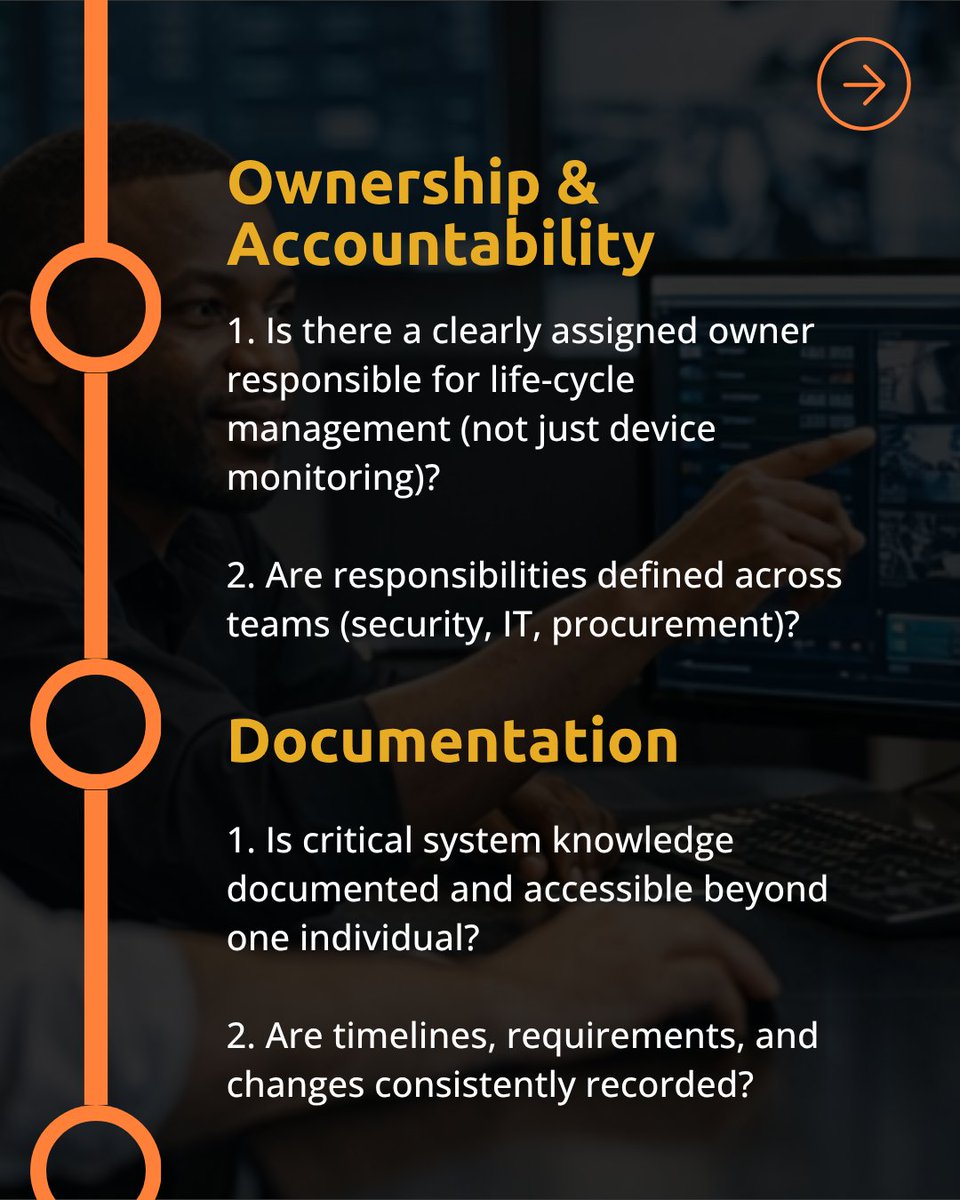 ASIS_Intl's tweet image. Life-cycle management is about what’s coming next, not just what’s working today.

Use this checklist as a gut check. If you see gaps, share this article with your team.
bit.ly/4bY6vyM
#SecurityOperations #SecurityProfessionals