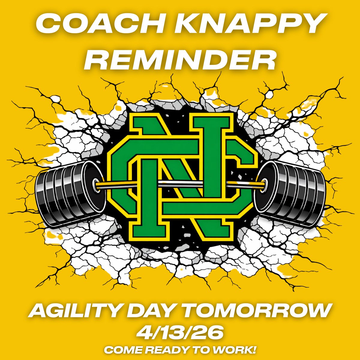 GoGreenFootball's tweet photo. Championship habits start now!
Agility Day tomorrow…compete! 🟢🌊
#GreenWaveFootball https://t.co/AmcJSGcE2E