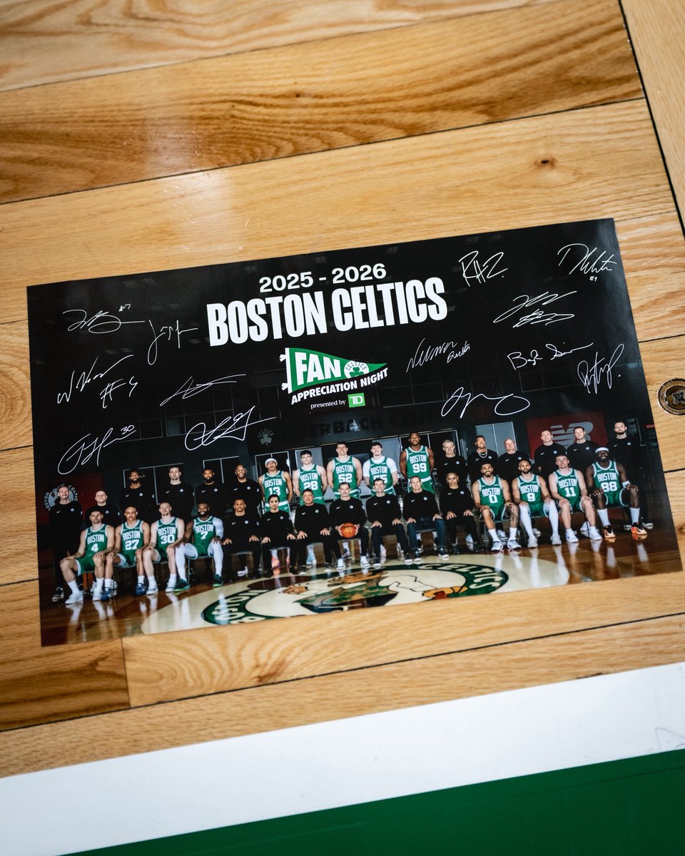 celtics's tweet photo. Thank you @TDBank_US for today’s in arena giveaways ☘️💚 https://t.co/xoKMSYqJde