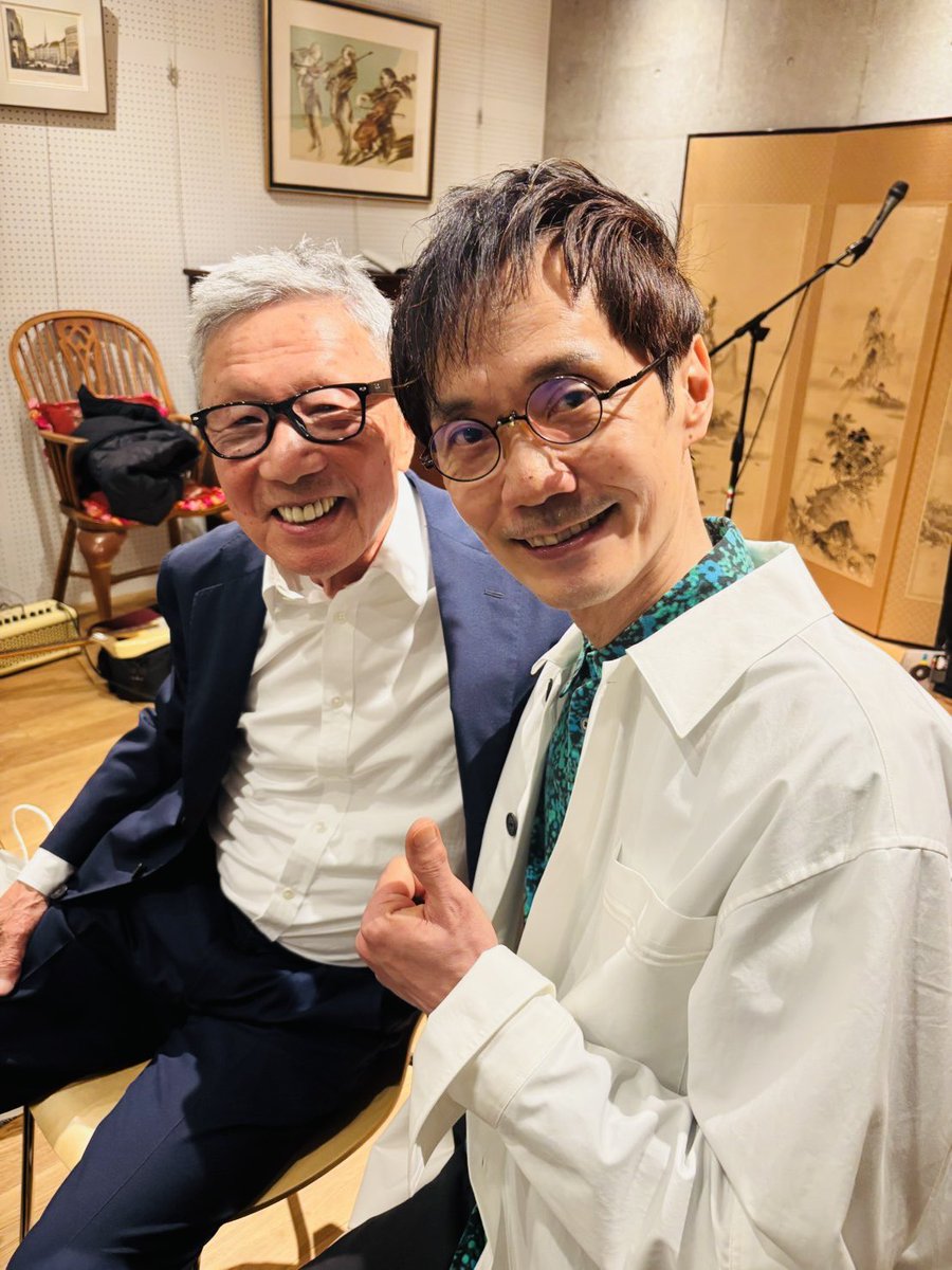 週末に村井邦彦さんと。村井さんは“翼をください”をはじめ数々の名曲を