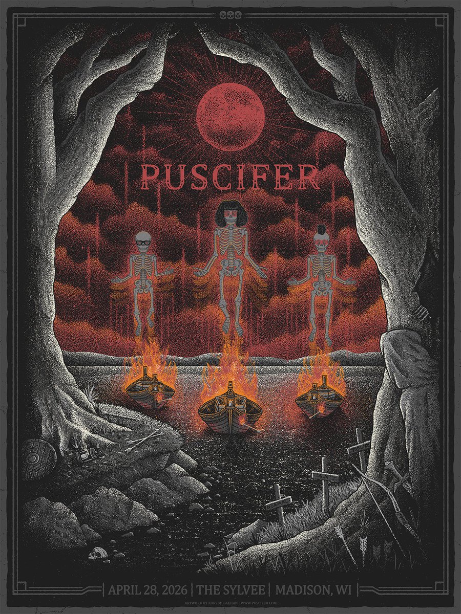 puscifer's tweet photo. The “Normal Isn’t” tour rolls into Madison tonight, playing The Sylvee. For any remaining tickets, visit https://t.co/rdF3a6wGGn. Doors open at 6:30 pm, Dave Hill is on at 7:30 pm). Limited-edition poster designed by Kory McGeehan (young.lungs on IG) https://t.co/anLWGMVAJX