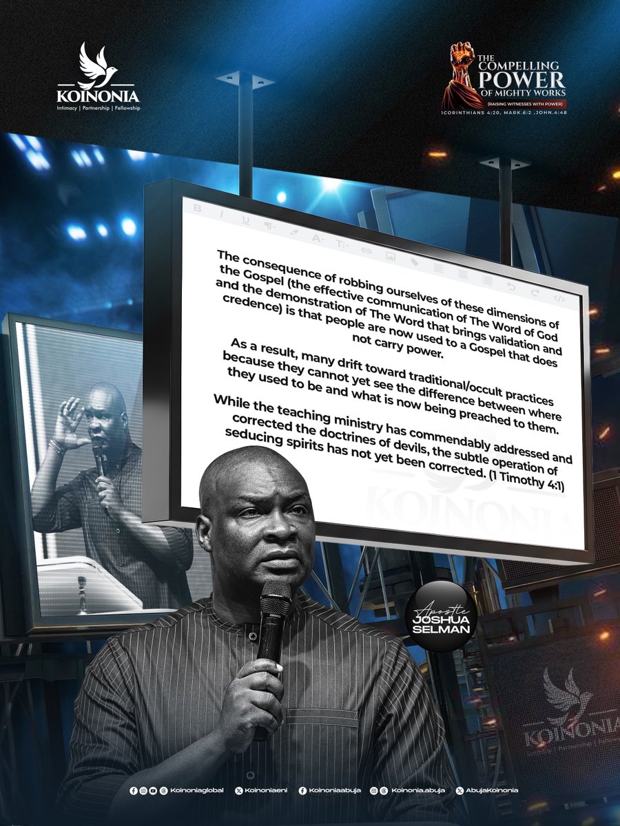 koinoniaeni's tweet photo. #ApostleJoshuaSelman
#TheCompellingPowerOfMightyWorks
#RaisingWitnessesWithPower
#KoinoniaAbuja
#KoinoniaGlobal https://t.co/eUBfeUMbRh