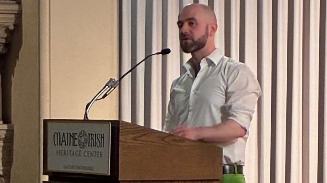 LukeMorganPoet's tweet photo. The first of my readings in Maine went well yesterday with laureates Julia Bouwsma and Audrey Gidman in Portland. Thanks to Maine Irish Heritage Centre for inviting and hosting. We all read a poem by Heaney for his birthday. @ArlenHouse https://t.co/skVsaB9wgU