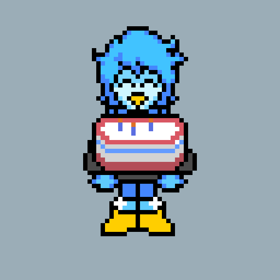 Since my birthday is tomorrow I made Martlet holding a cake :)
