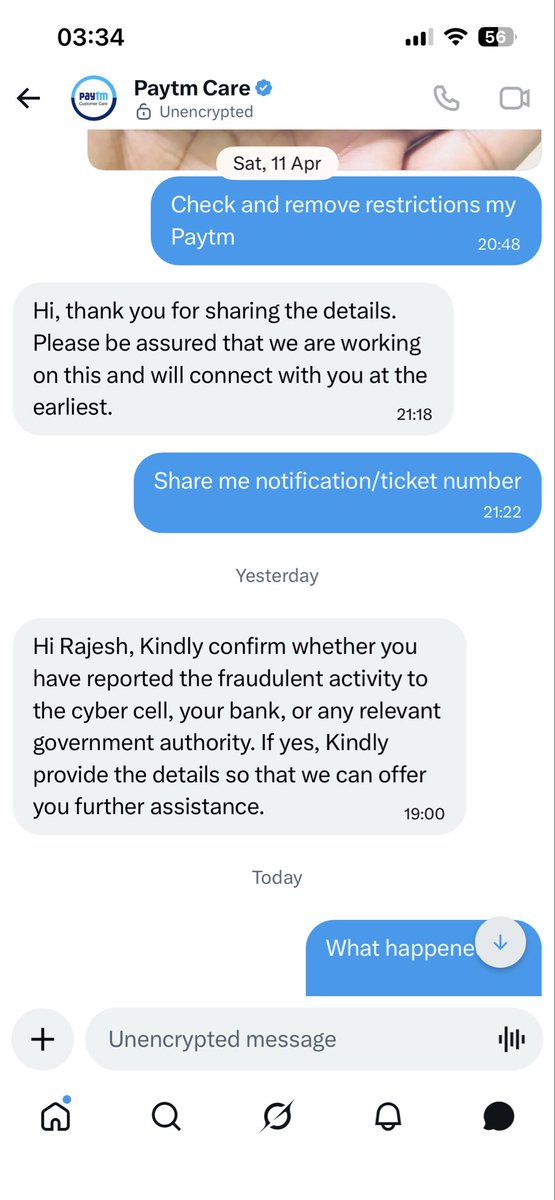 Rajeshharichan0's tweet image. @Paytm I’m unable to pay bills due to restrictions on my account. I’ve already shared required details, but your team is asking for unnecessary details. This is causing inconvenience.

Please resolve this issue at the earliest and remove the restriction. #Paytm #CustomerSupport