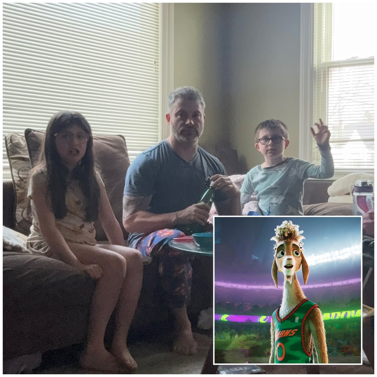 MatKat83's tweet photo. For our weekly #MovieNight my kiddos and I are watching #Goat!
#GoatMovie #Sony #DadLife #DaddyDaughterTime #FatherAndSonTime #Blessed #FamilyTime #Fatherhood #PresentDad https://t.co/lbXyeWXHb4