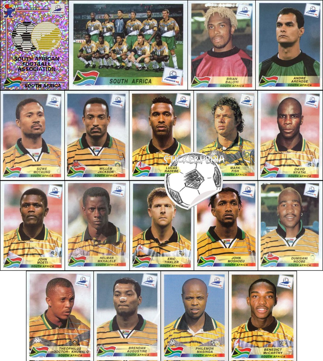 Stickerpedia1's tweet image. South Africa WC 1998 #panini