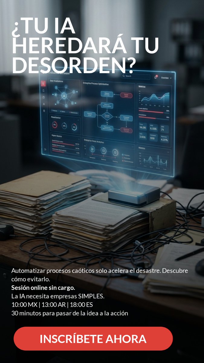 evaluandosoft's tweet photo. La IA funciona bien en empresas simples
Te invito a una actividad on line de 30 minutos.  En menos de 45 segundos te digo de qué se trata https://t.co/F7RbGrzpt1 

REGISTRATE SIN COSTO https://t.co/wMoCovTo9U  ¡30 minutos para pasar de la idea a la acción! https://t.co/n3Cs6RcC15