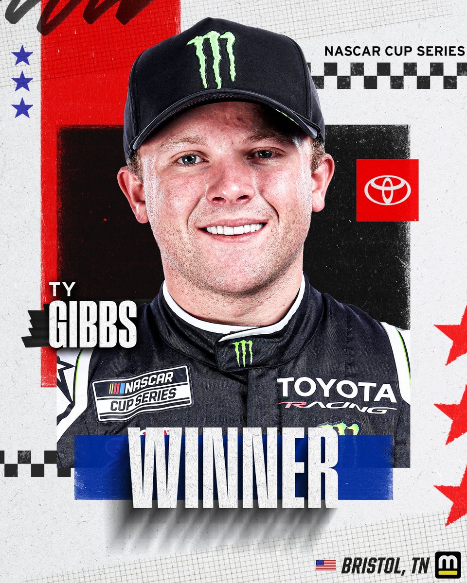 Motorsport's tweet image. TY GIBBS IS A NASCAR CUP SERIES WINNER! 🏁