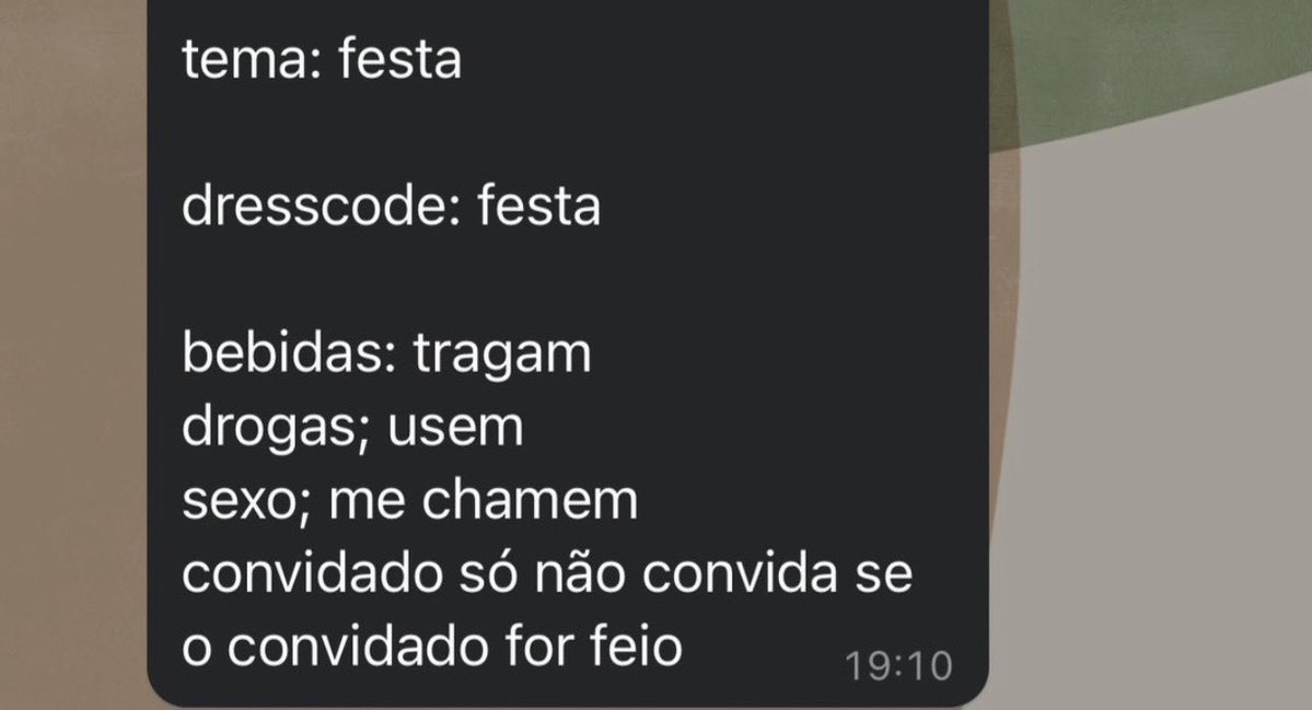 fui convidado pra uma festa
