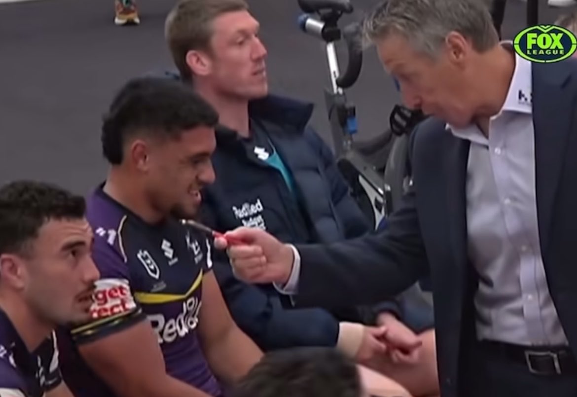 BadlyDrawnRL's tweet photo. When you’re in detention getting torn to shreds by the Year Coordinator at school for fighting during PE and your mates who also got busted for throwing bungers in the toilets are trying their hardest not to crack up.

#NRLstormwarriors
#NRL
#JoeChan
#CraigBellamy https://t.co/A6qRg2yZT7