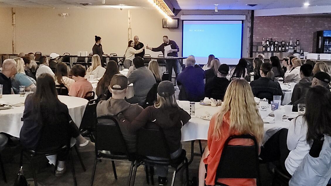UWSPWBB's tweet photo. Sunday afternoon in Stevens Point…

We CELEBRATED 🎉 a group of great players, but even better people‼️

Was so SPECIAL to have 7️⃣5️⃣+ family, friends, &amp; fans in attendance to recognize the efforts of this terrific TEAM at our Annual Awards 🏆 Banquet

💜 #FamilyNeverGraduates 💛 https://t.co/f2o39oA0iD