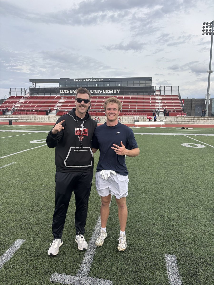 Hostetler_T14's tweet photo. After a great camp and conversation with @alex_pallone @SparkyMcEwen1 @CoachJMcGowan @CoachParker. I’m grateful and blessed by God to announce that I received an offer from Davenport University! https://t.co/mz3IvS4sCm