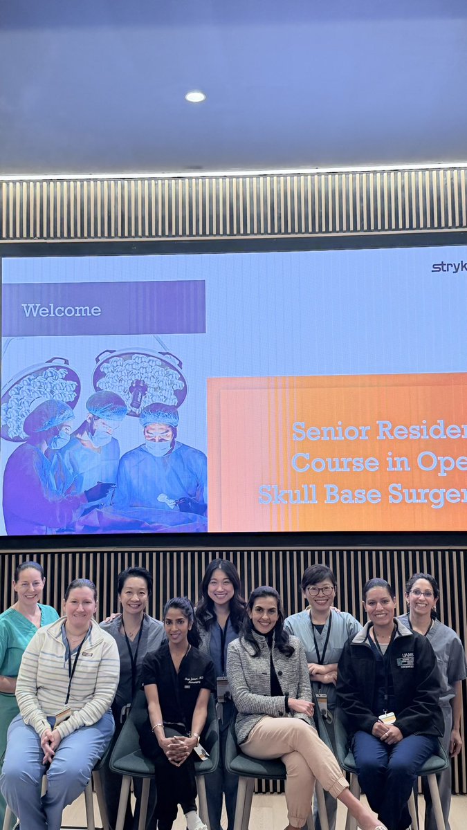 thebraintumormd's tweet photo. Had an incredible time at our first @WomenInNSGY x @StrykerNS Senior Resident Course in Skull Base Surgery. It was an honor to teach alongside these incredible women and work with outstanding residents. Special thanks to the team for setting up an endoscopic tower for us! https://t.co/OycNMje69y