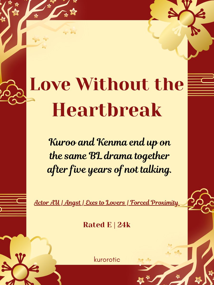 kurorotic's tweet photo. #kuroken 🔞

Love Without the Heartbreak 🎬 | 24k

🎬 actor au, exes to lovers, forced proximity, angst
🎬 kuroo and kenma end up on the same BL drama together after 5 years of not talking https://t.co/MOqjCQC6ot