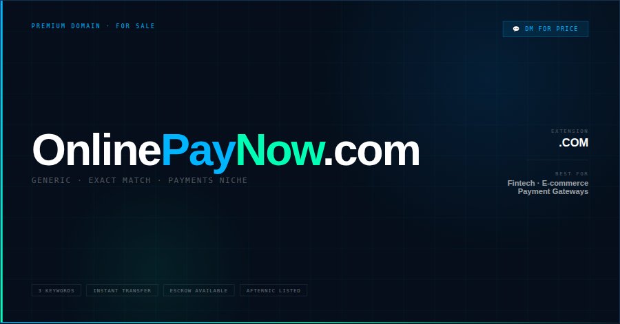 AHMEDNA59041129's tweet image. This domain is available on major marketplaces such as Afternic, Sedo, Atom, Dynadot, and Spaceship.

#DomainForSale #PremiumDomain #Startup #Branding #AI #SaaS #Tech #Investing #Domains #DigitalAssets #Entrepreneur #OnlineBusines