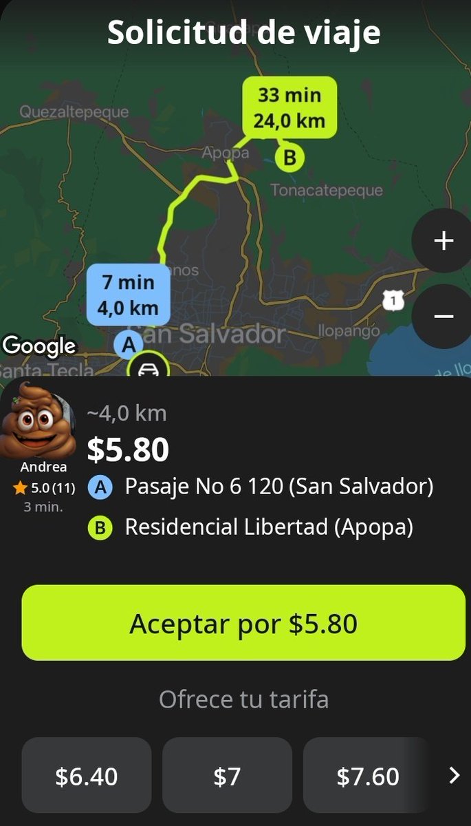 DonHHSv's tweet photo. #ElSalvadorSV Que paso aquí @inDriveLatam solicitudes de viaje con tarifas que hacen perder a los drivers ni siquiera a $1  el kilómetro y peor aún la app NO DEJA ESTABILIZAR EL PRECIO. @inDriveLatam son ratas asquerosas @ActualidadRT @elsalvador @CNNEE https://t.co/YO7QEkrytz