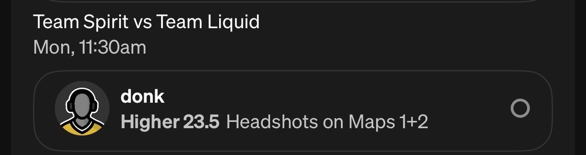 DotaPicksa0's tweet photo. POTD Donk Over 23.5 hs T1 being back means the demon is home! Will be 2:0 most likely against Liquid! He is still a demon #underdog #csgobetting #POTD 

Currently 0-1 on POTD let’s get on track and go 1-1! https://t.co/K7tygiX2RX