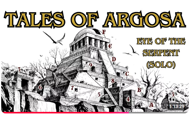 LowFantasyGamin's tweet photo. A solo foray into Eye of the Serpent (A3 adventure) for Tales of Argosa, by Career Break Guy! :D This is an "emergent play" focused adventure intended to be largely generated as you go, using tables, oracles, etc. https://t.co/qxAHFurZpe https://t.co/Uz591xTFUK