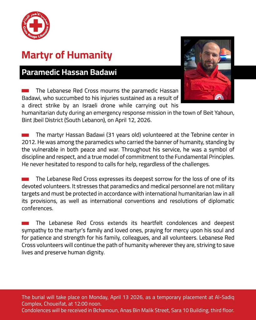 Lebanese Red Cross tweet media
