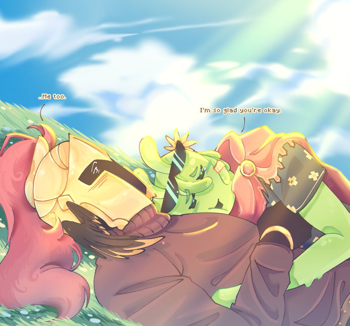 true ending to dawtde (this was an art trade! thank you for trading with me 💕) 
#slimeknight #dawtde #d3rlord3 #averythemayo