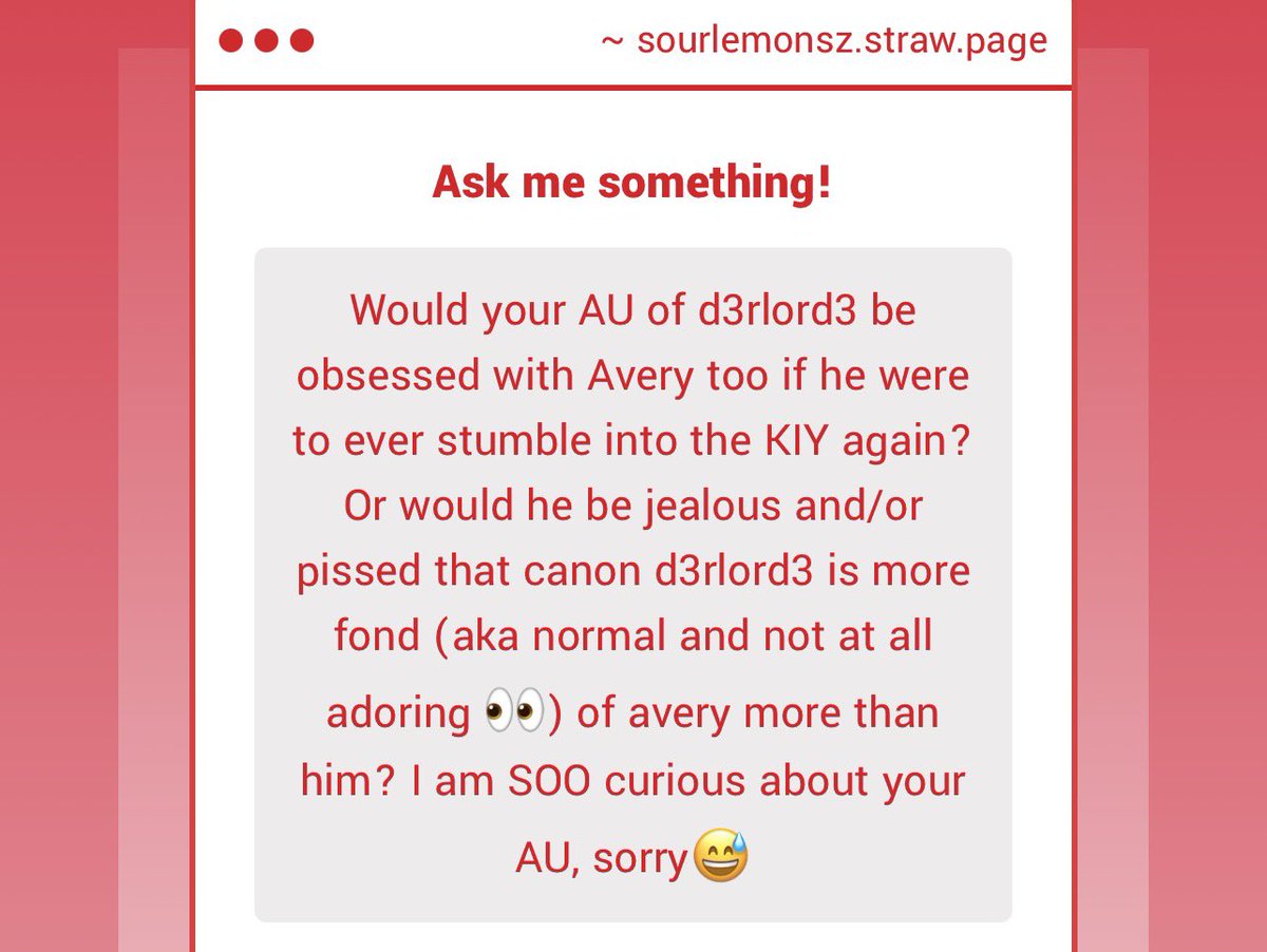 Littles0urForgs's tweet image. OMG YESS he’d be SO jealous I love thinking about that HAHA 

And don’t be sorry I love the questions !! 

sourlemonsz.straw.page