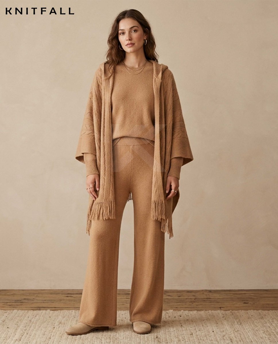 knitfall's tweet image. Luxury Camel Knit 3-Piece Set – Relaxed Top, Wide-Leg Pants &amp;amp; Hooded Poncho
knitfall.etsy.com/listing/448762…
#knitset #knitwearstyle #cozyfashion #winteroutfit #loungewearset #knitfashion #womenswearstyle #minimalstyle #neutralstyle #bohostylefashion#3pieceset #ponchostyle #widelegpants