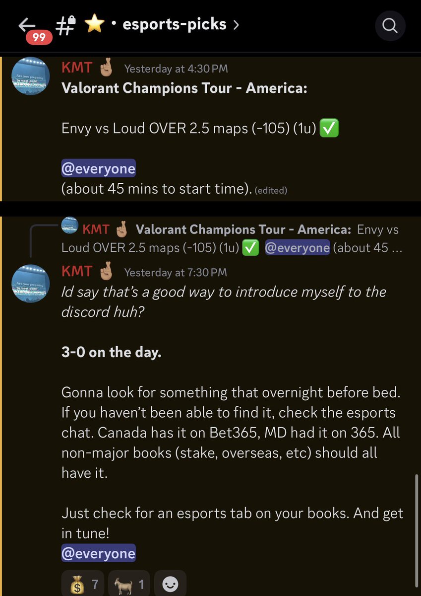 BeerMoneyyPicks's tweet photo. We introduced esports to the discord 2 days ago and are already 5-0 👀📈

Paying for drinks has never been easier 🍻

The team is so locked in on every sport right now 

🍻💰 let’s get this beer money 💰🍻

https://t.co/IT87UuIW7A https://t.co/Uy20KzpuW0