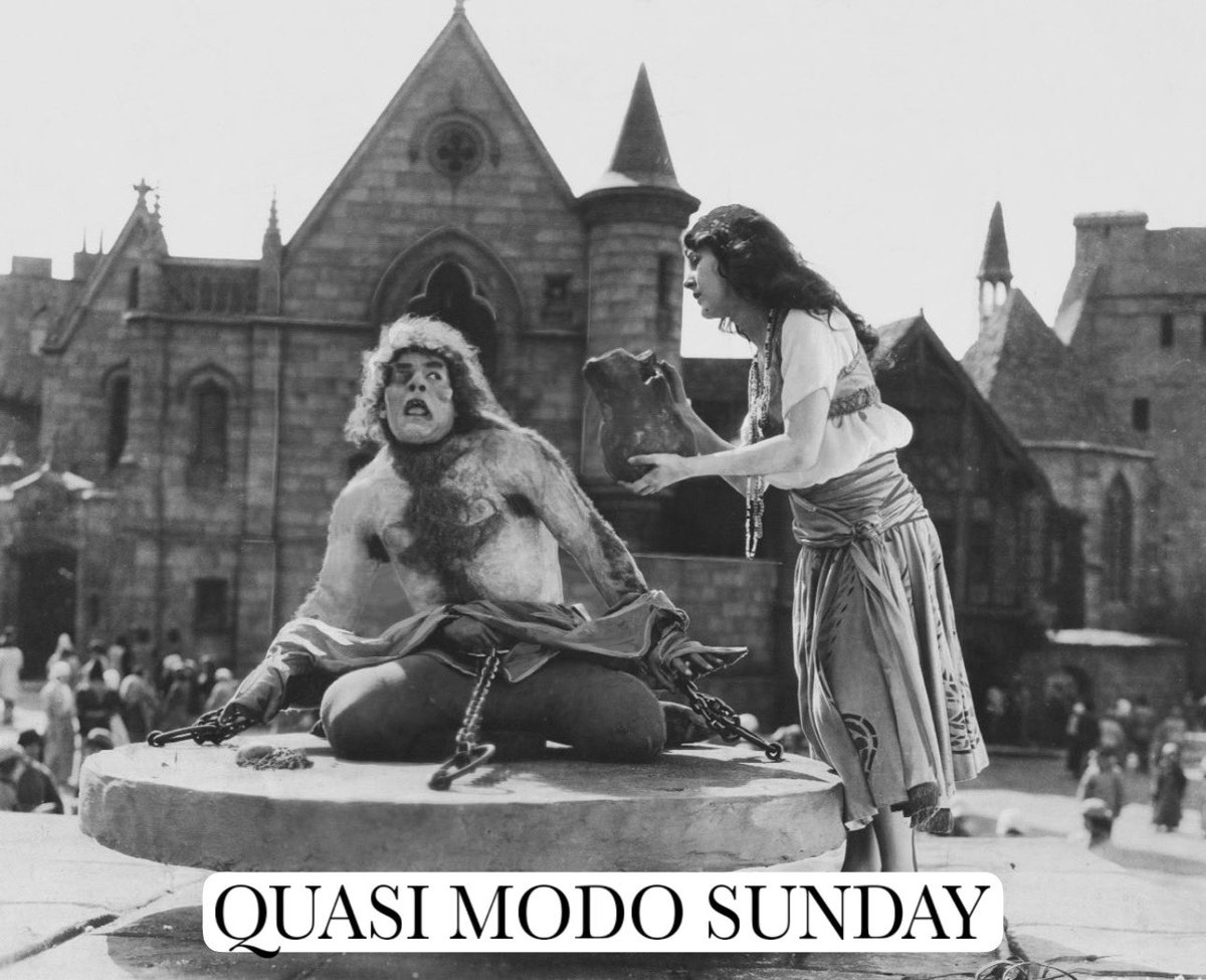 joaosilveiraaa's tweet photo. The first words of the Mass for this Low Sunday are: “Quasi modo”. If that sounds familiar, it may be because it is the name of the Hunchback of Notre-Dame, the main character in the novel ‘Notre-Dame de Paris’.

Why did Victor Hugo name the world’s most famous hunchback “Quasimodo”? Because he would have been found on the Sunday after Easter Sunday, whose Introit begins with: “Quasi modo geniti infantes…” (“As newborn babies…” ), a passage from the First Letter of Saint Peter. It is a reference to the neophytes, the newly baptized during the Easter Vigil.

This Sunday is also called “in Albis”. This is because the people baptized during the Easter Vigil, as a sign of the purity of their souls now forgiven of original sin and personal sins, wore a white tunic throughout the entire Easter week.

The “Quasi modo” Sunday was the first day without this white tunic, which is why it was said: “Dominica in Albis Depositis” (Sunday when the white garment is removed).