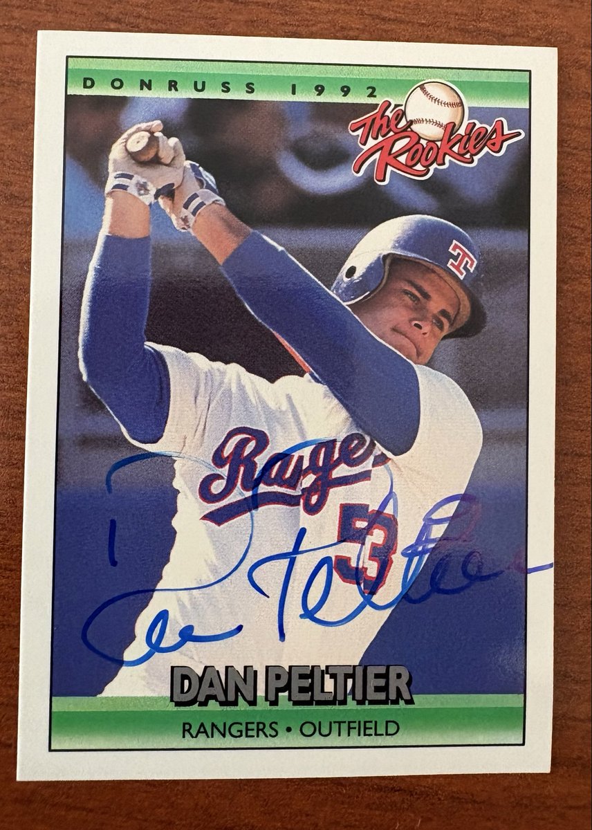 mjs80377's tweet image. Thanks to former @Rangers OF Dan Peltier for signing my Donruss card #Donruss #Hobby #BaseballCard #TTMSuccess #TTMAutograph #Autograph #Collect #TheRookies #TTM #AllForTx