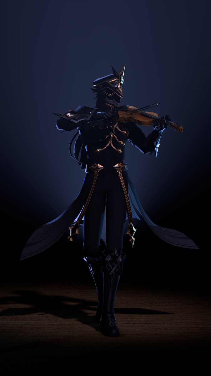 Gochna89's tweet photo. I found out that Capitano has model for SFM so I got my hands on it, posed and put a light on it accordingly.
It is funny, because I do not even play this game.

The First Fatui Harbinger playing the violin.
I feel like it is something he can secretly do.
#Capitano #GenshinImact https://t.co/UQI3QjEywL