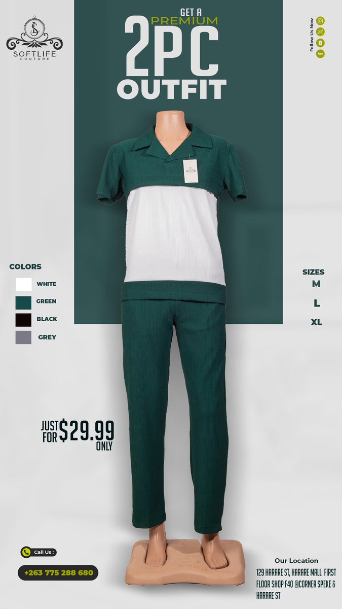 softlifecouture's tweet photo. ✨ 2PC OUTFITS NOW AVAILABLE 
Upgrade your wardrobe with our stylish and comfortable 2-piece outfits, perfect for everyday wear and smart casual looks.
💚 Other stylish designs – ONLY $29.99
✔ Quality fabric
✔ Neat finishing
✔ Comfortable fit
✔ Sizes available 

0775 288 680 https://t.co/ETDDz76fMi