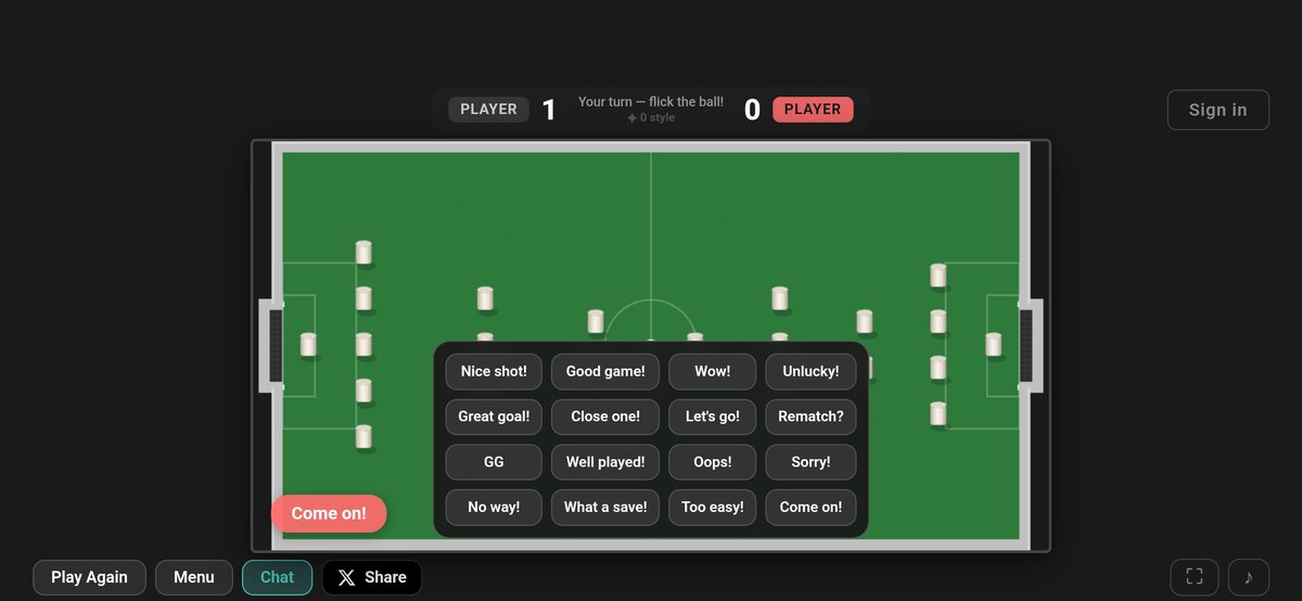 Freeflickfootball now has some basic chat in online play!