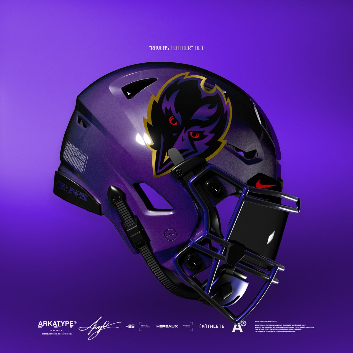 Hereaux_KB's tweet image. My last takes on the iridescent helmets utilizing the other @Ravens “bird” logos… I can’t lie… I’d be excited for any of these… also included alt logo colorways… we cookin? #RavensFlock #RavensUniforms