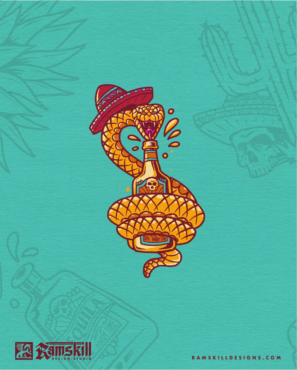 philustrations's tweet image. Skulls, snakes, cactus &amp;amp; tequila 🌵🐍 Full merch world built around a Mexican-inspired theme, icons, repeat pattern, and an all-over shirt mockup. 

#PatternDesign #MerchDesign #TequilaVibes #AllOverPrint #GraphicDesign #RamskillDesignStudio #Illustration