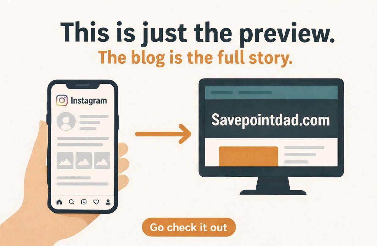 TRUSavePointDad's tweet image. Quick reminder what this space is.

Being a dad.
Staying in shape.
Still finding time to game.
All while life is chaotic as hell.

Nothing here is the full story.
This is just the preview.

👉 Go read one. Subscribe if it hits.

#SavePointDad #DadLife #FitDad #GamingDad
