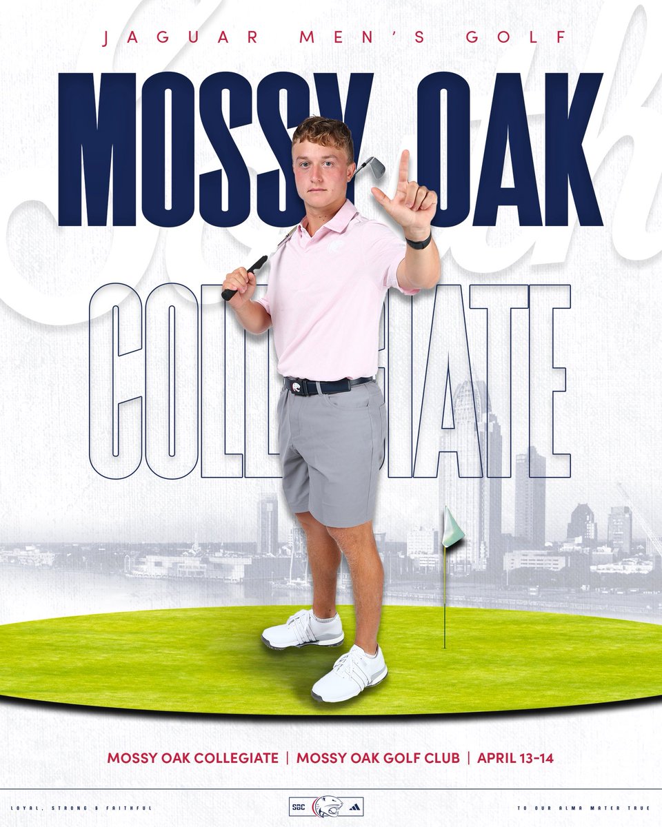 SouthAlabamaMGF's tweet image. 📍 West Point, Miss.

The Jags close out the regular season at the Mossy Oak Collegiate. Tournament play opens Monday morning with a shotgun start at 8:00 a.m. for 36-holes continuous 🐆

Preview: usajags.co/3NZOvuJ

#LSF