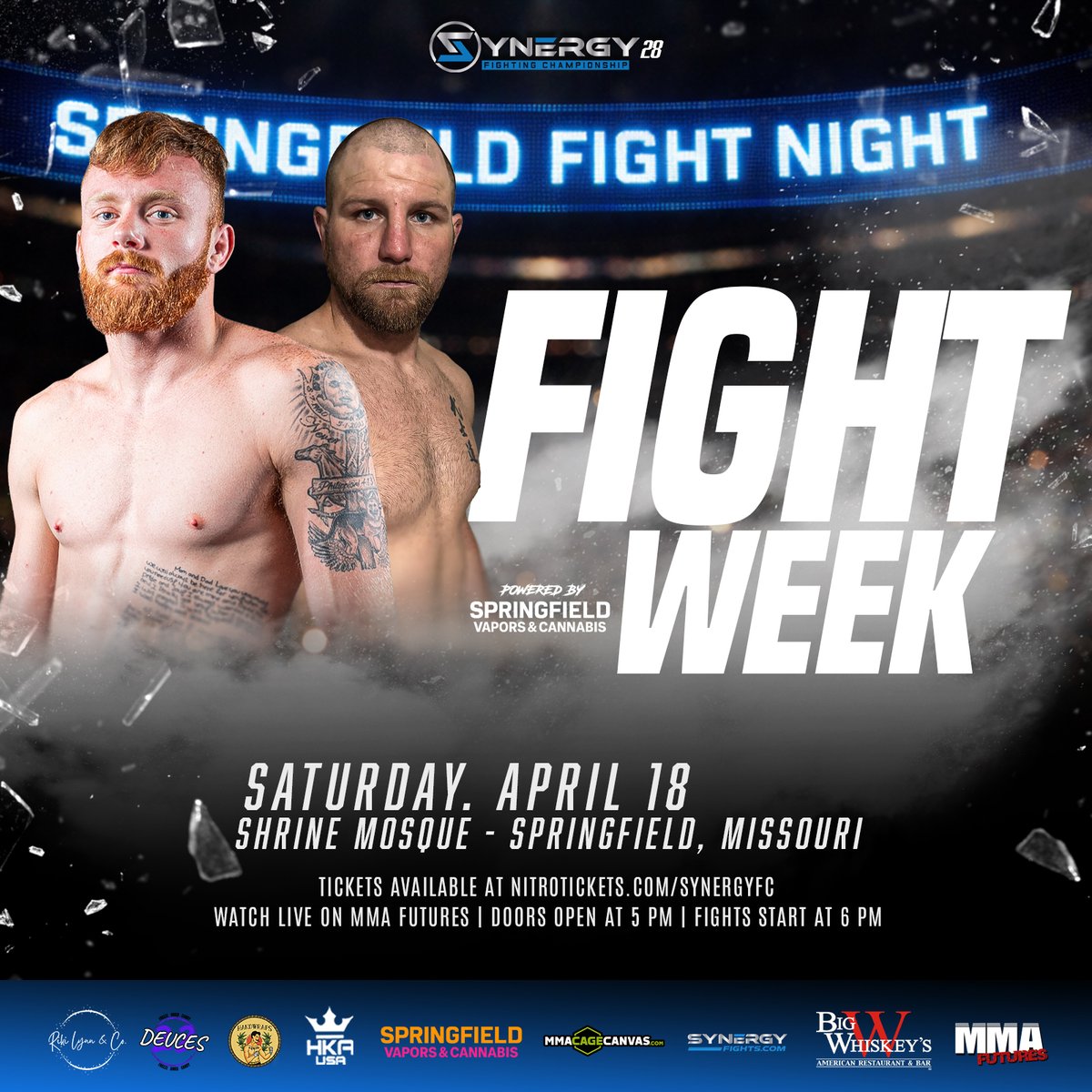SynergyFights's tweet photo. Synergy FC is back at it THIS SATURDAY! 

IT'S FIGHT WEEK! https://t.co/FkK3GkNQq0