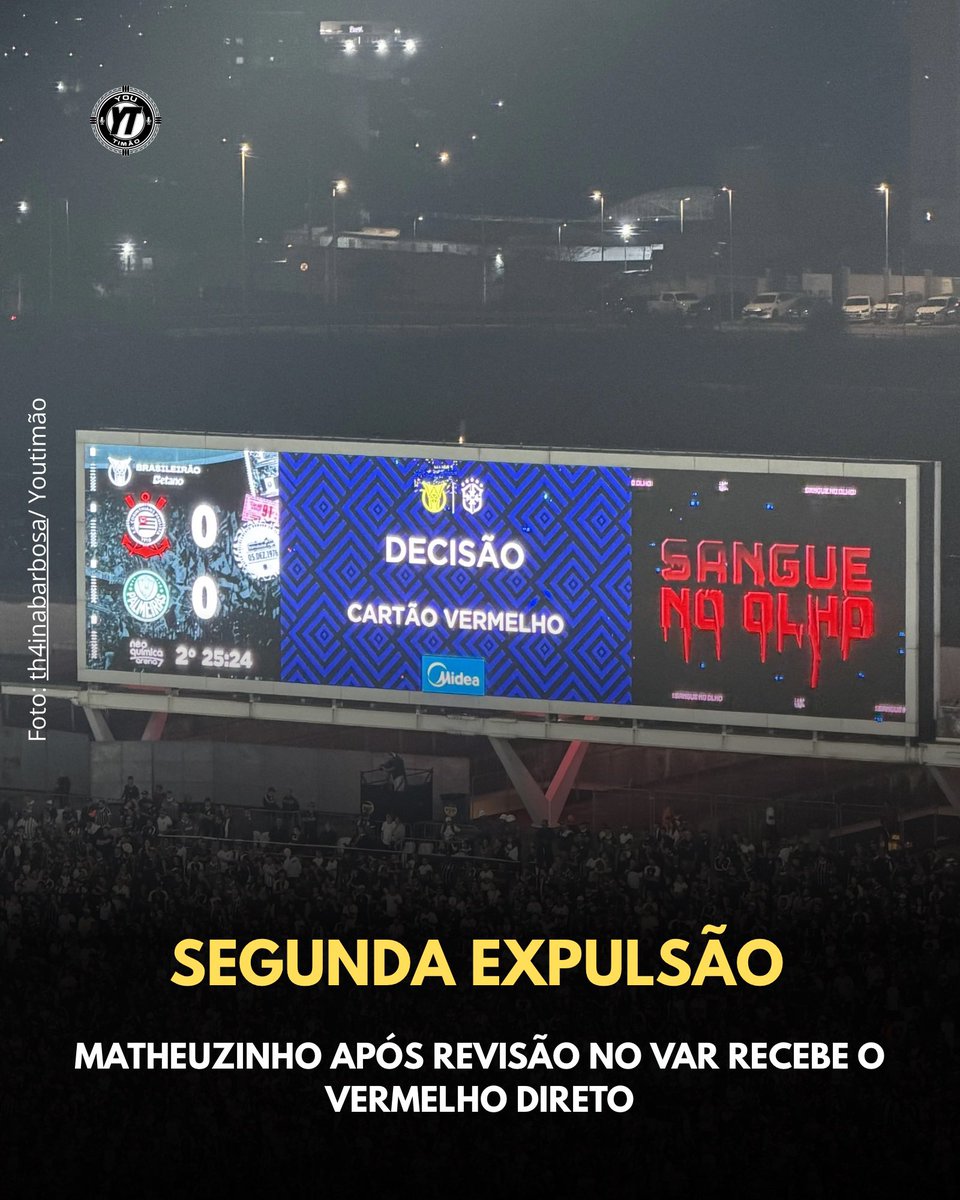 YouTimao1910's tweet photo. 🚨SEGUNDA EXPULSÃO DO TIMÃO! 

Expulsão do André, no primeiro tempo, e Matheuzinho expulso no segundo tempo após revisão do VAR! https://t.co/3gZ28cypiQ
