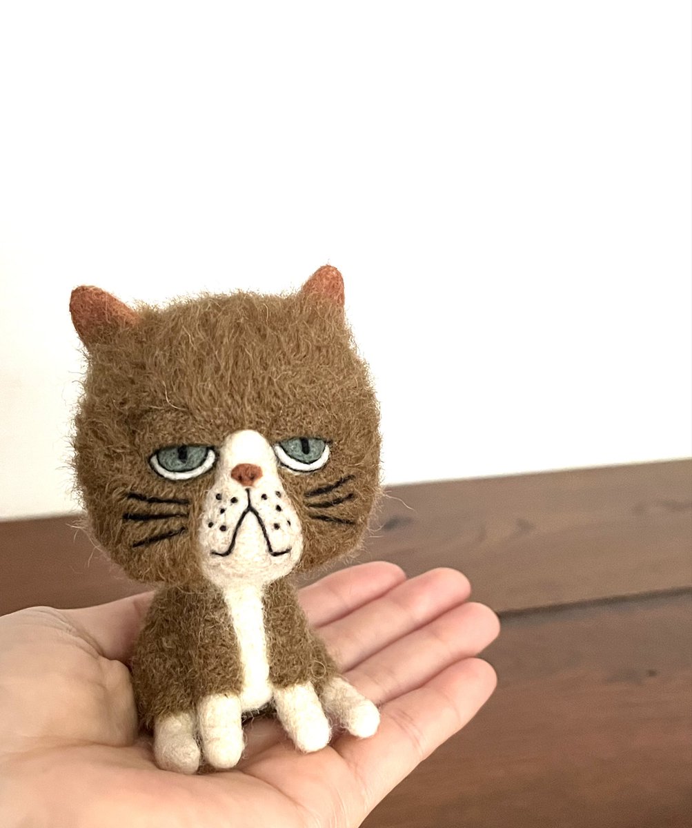 茶色猫ちゃん。

#needlefelting #ブサ猫