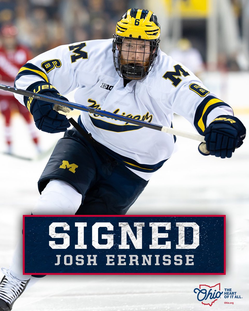 BlueJacketsNHL's tweet image. ERN'S A BLUE JACKET 💥

We’ve signed F Josh Eernisse to a one-year ELC for the 2026-27 season.

📝 cbj.co/eernisse-tw-04…

CBJ x @OHHeartofitAll