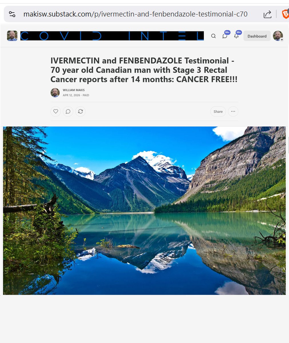 MakisMedicine's tweet photo. BREAKING NEWS: IVERMECTIN and FENBENDAZOLE Testimonial - 70 year old Canadian man with Stage 3 Rectal Cancer reports after 14 months: CANCER FREE!!!

LONG TERM Ivermectin Cancer success stories with follow-up are precious because almost no one has them 😃

(hint: we have tons!)

STORY:
70 year old Canadian man with Stage 3 Rectal Cancer

In Nov.2024 he started Ivermectin and Fenbendazole

Report on Jan.2026 (14 months later) - CANCER FREE confirmed on MRI and scope.

"May God richly bless you and all praise and glory be given to Him. It should be an interesting one on one with my Onc: I do not intend on revealing my use of IV/Fb"

God stands with Cancer patients through all the attacks, and all the negativity and evil face on their journey. ☦️

I have helped over 9000 Cancer patients with Ivermectin, Mebendazole, Fenbendazole in the largest Ivermectin Cancer Project in the world that is now moving to FLORIDA! 🇺🇸🙏

We are excited, working day and night, to make repurposed drugs a reality in the beautiful state of Florida.

A great place to get started for Cancer information and research is my sub.stack, information and links are in my X bio.

God bless!! 😃